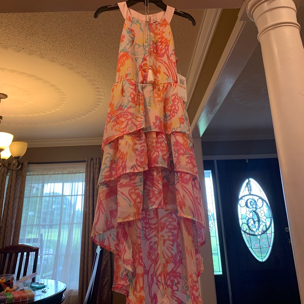 A multicolor sundress with flowers on it!